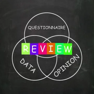 Questionnaire of reviewed data and opinion shows feedback Stock Illustration