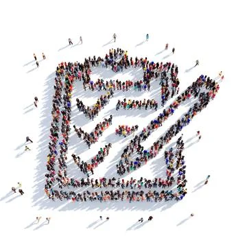 Questionnaire shape people 3D rendering 스톡 일러스트