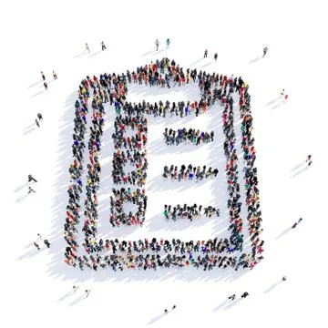 Questionnaire shape people 3D rendering Stock Illustration