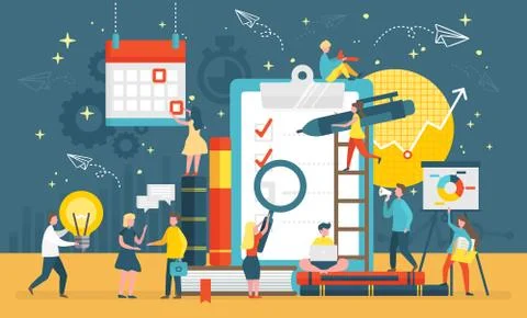 Questionnaire Survey People Give Answer Vector Illustrazione stock