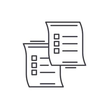 Questionnaires line icon concept. Questionnaires vector linear illustration Stock Illustration