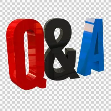 Questions and Answers 3D Render Text 스톡 일러스트