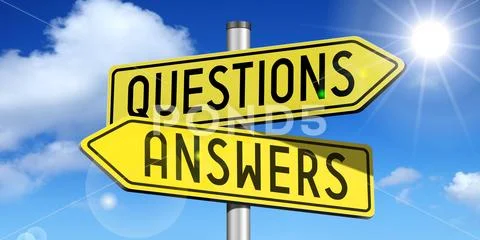 Questions, Answers - Yellow Road-Sign