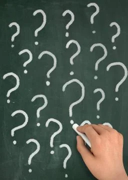 Questions chalkboard write concept  3d illustration Stock Illustration