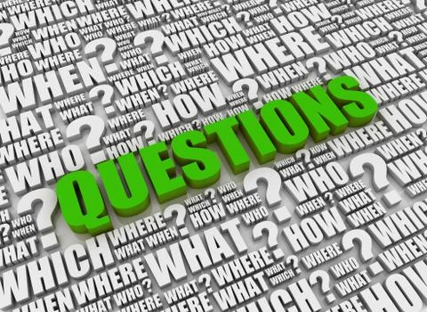 Questions concept  3d illustration Stock Illustration