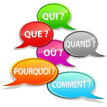 Questions french bubbles Stock Illustration