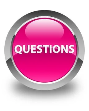 Questions glossy pink round button Stock Illustration