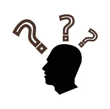 Questions head man Stock Illustration