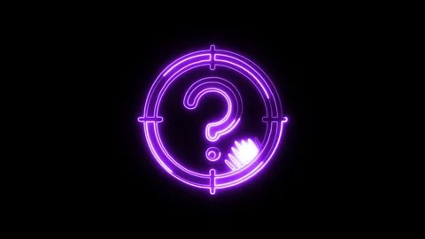 Questions Icon Isolated on Black Background, Inquiry Symbol Neon Line Anima.. Video stock 324635184