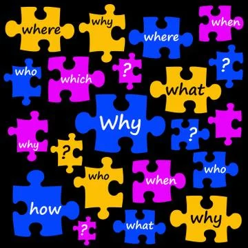 Questions puzzle Stock Illustration