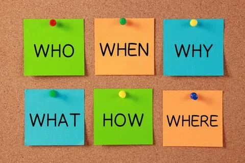 Questions Questions sticky notes on cork board. Copyright: xZoonar.com/Yuc... Stockfoto's