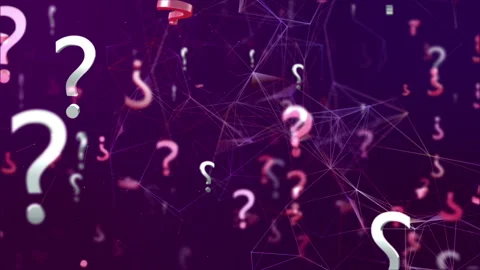 Questions Quiz in a 3D animation Stock Footage 241607564