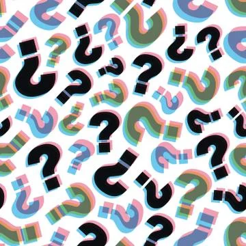 Questions. Seamless pattern. Vector illustration Stock Illustration