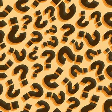 Questions. Seamless pattern. Vector illustration. Questions. Seamless patt... Foto stock