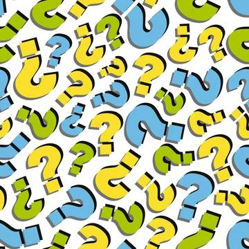 Questions. Seamless pattern. Vector illustration. Questions. Seamless patt... Stock Photos