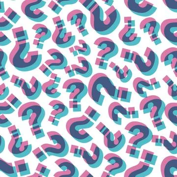 Questions. Seamless pattern. Vector illustration. Questions. Seamless Patt... Stock Photos