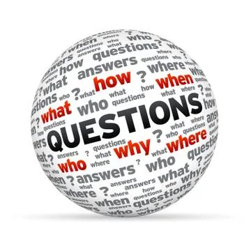 Questions sphere Illustrazione stock
