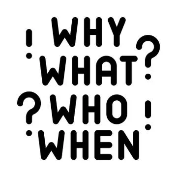 Questions why what who when icon vector outline illustration 스톡 일러스트