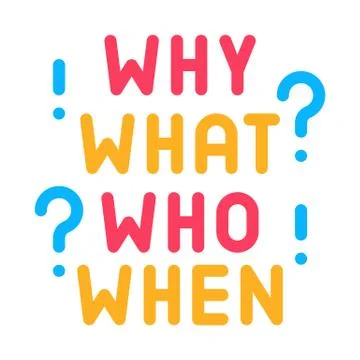 Questions why what who when icon vector outline illustration 스톡 일러스트