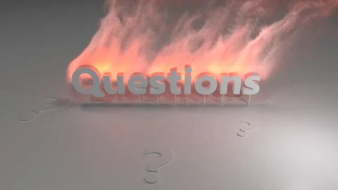 Questions Word Burning With Soft Pink Smoke Rising Stock Footage 334979520