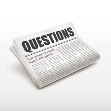 Questions word on newspaper Stock Illustration
