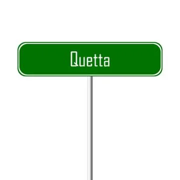 Quetta Town sign - place-name sign 스톡 일러스트