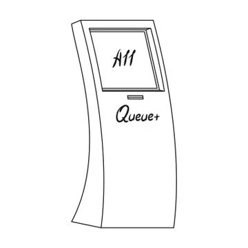 Queue, access terminal. Terminals single icon in outline style isometric vector Stock Illustration