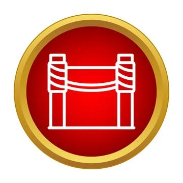 Queue barrier velvet ropes posts regulating crowd access Stock Illustration