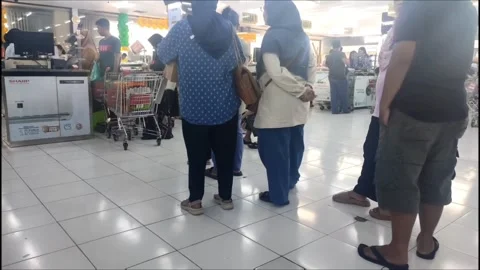 Queue at the cashier Stock Footage 272578629