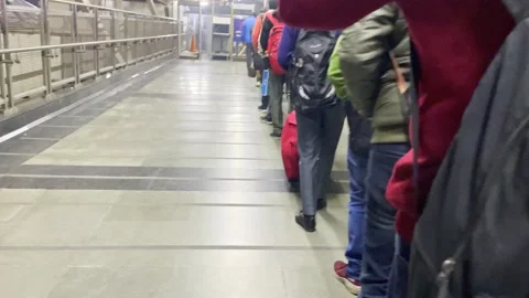 Queue at Delhi Metro Stock Footage 167783607