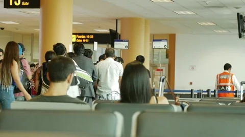 Queue at Gate before Flight Stock Footage 87778879