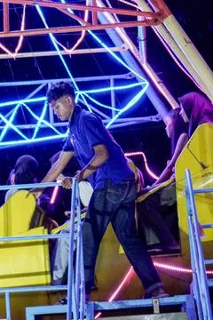 Queue to get off Stock Photos