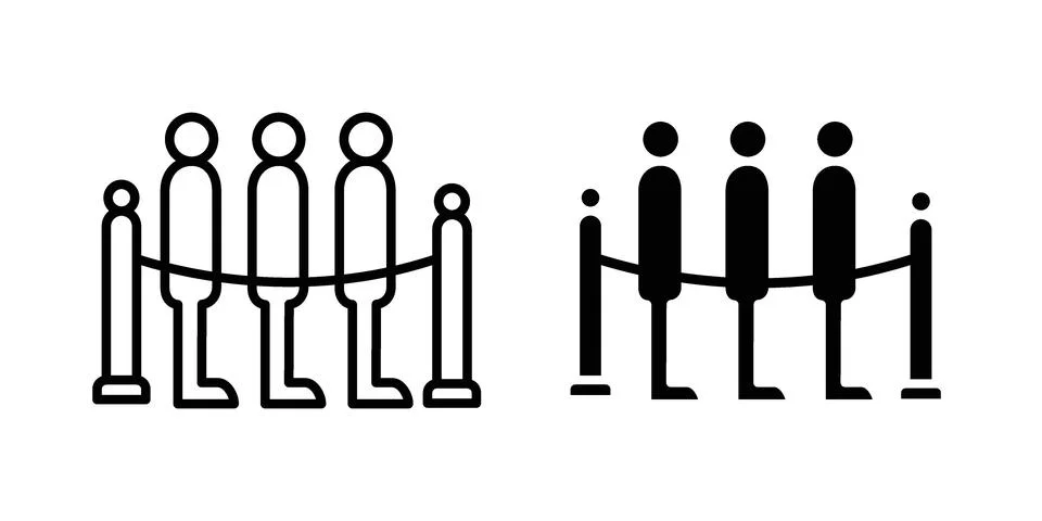 Queue icon design. Simple Vector illustrations.. Illustrazione stock