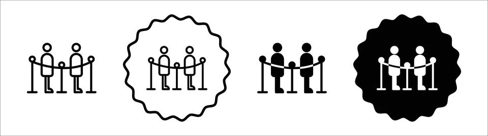 Queue icon symbol set collection. Queue simple vector sign bundle Stock Illustration