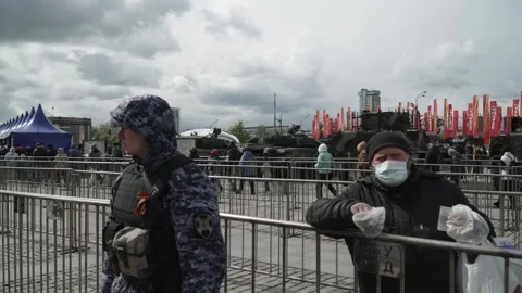Queue for inspection and exhibition Stock Footage 312606396