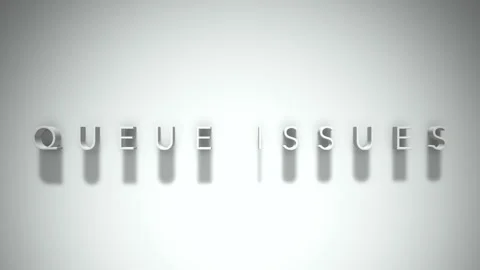 Queue issues 3D title animation white text on a white background Stock Footage 299372829