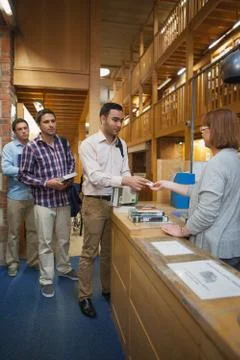 Queue at the library Stock Photos