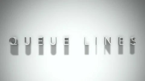 Queue lines 3D title animation with shadows on a white background Stock Footage 297215966