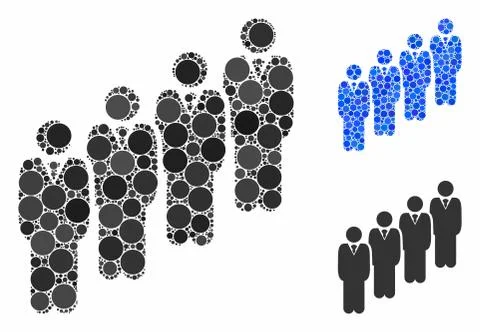 Queue Mosaic Icon of Round Dots Stock Illustration