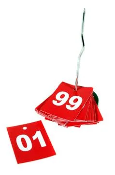 Queue numbers one to ninety-nine Stock Photos