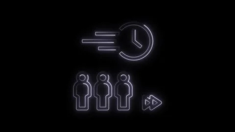 Queue optimization neon animation illustration on black background Stock Footage 308194421