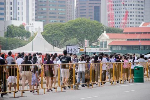Queue at the Padang Singapore Stock Photos