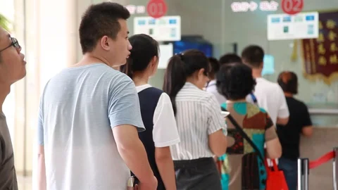 Queue up for payment Stock Footage 93611792