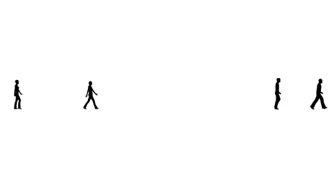 The queue of people is coming Stock Footage 95802676