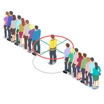 Queue of people in a pandemic. Stock Illustration