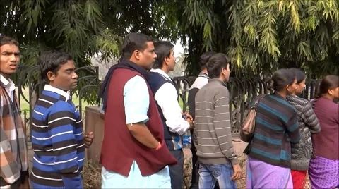 Queue Of People Time-Lapse1 Stock Footage 46638408