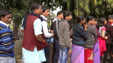 Queue Of People Time-Lapse2 Stock Footage 46638493