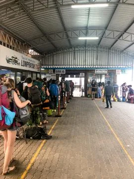 Queue of people for travel Stock Photos