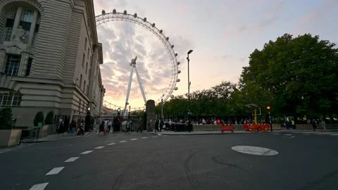 Queue to see Queen lying in state passes London Eye Video stock 215973767