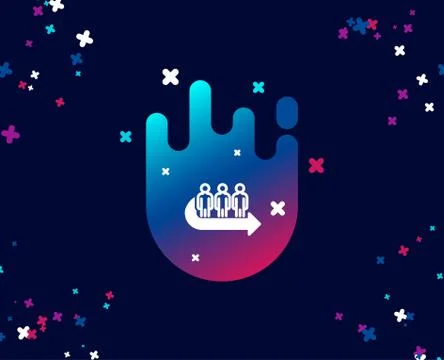 Queue simple icon. People waiting sign. Stock Illustration